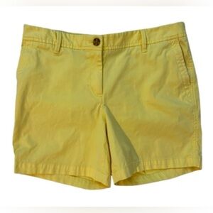 Talbots chino shrts yellow SZ 10P slight stretch preppy Resortwear